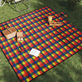 Tovaglia Picnic Pieghevole Quadri Multicolore 200x200cm Velluto