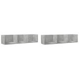 Mobili Parete 2 pz Grigio Cemento 75x18x16,5 cm in truciolato