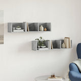 Mobili Parete 2 pz Grigio Cemento 75x18x16,5 cm in truciolato