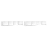 Mobili da Parete 2 pz Bianchi 99x18x16,5 cm Legno truciolato