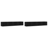 Mobili Parete 2 pz Neri 99x18x16,5 cm in Legno truciolato