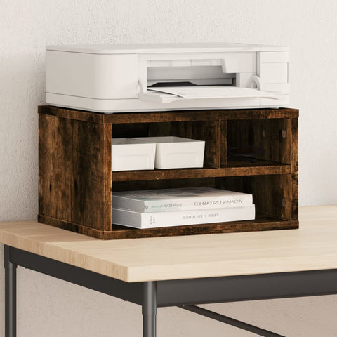 Supporto Stampante Rovere Fumo 40x32x22,5 cm Legno truciolato