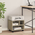 Supporto per Stampante con Ruote Rovere Sonoma 41x32x34,5 cm