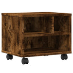 Supporto per Stampante con Ruote Rovere Fumo 41x32x34,5 cm