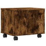 Supporto per Stampante con Ruote Rovere Fumo 41x32x34,5 cm