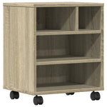 Supporto per Stampante con Ruote Rovere Sonoma 41x32x48 cm