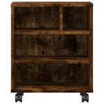 Supporto per Stampante con Ruote Rovere Fumo 41x32x48 cm
