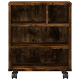 Supporto per Stampante con Ruote Rovere Fumo 41x32x48 cm