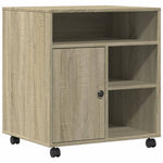 Supporto per Stampante con Ruote Rovere Sonoma 60x50x67 cm