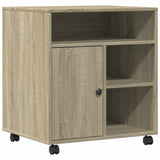 Supporto per Stampante con Ruote Rovere Sonoma 60x50x67 cm