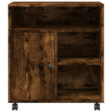 Supporto per Stampante con Ruote Rovere Fumo 60x50x67 cm