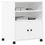 Supporto per Stampante con Ruote Bianco 60x48x74 cm