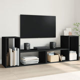 Mobili Porta TV 2 pz Neri 75x30x50 cm in Legno truciolato