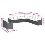 Set Divani da Giardino 11 pz con Cuscini Grigio in Polyrattan