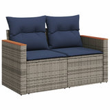Set Divani da Giardino 8 pz con Cuscini Grigio in Polyrattan