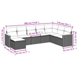 Set Divani da Giardino 8 pz con Cuscini Grigio in Polyrattan