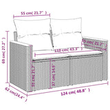 Set Divani da Giardino 10 pz con Cuscini Grigio in Polyrattan