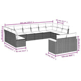 Set Divani da Giardino 13 pz con Cuscini Nero in Polyrattan