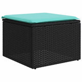 Set Divani da Giardino 10 pz con Cuscini Nero in Polyrattan