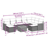 Set Divani da Giardino 10 pz con Cuscini Nero in Polyrattan