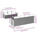 Set Divani da Giardino 8 pz con Cuscini Grigio in Polyrattan