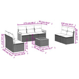 Set Divani da Giardino 8 pz con Cuscini Grigio in Polyrattan