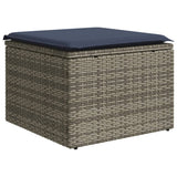 Set Divani da Giardino 8 pz con Cuscini Grigio in Polyrattan