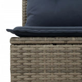 Set Divani da Giardino 10 pz con Cuscini Grigio in Polyrattan