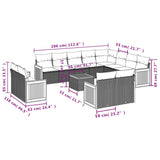 Set Divani da Giardino 13 pz con Cuscini Nero in Polyrattan