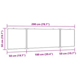 Lavagna Magnetica Pieghevole 200x50x1,7 cm in Alluminio
