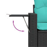 Set Divani da Giardino 5 pz con Cuscini Nero in Polyrattan