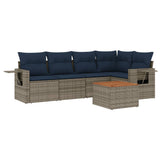 Set Divani da Giardino 6 pz con Cuscini Grigio in Polyrattan