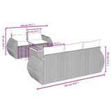 Set Divani da Giardino 6 pz con Cuscini Nero in Polyrattan
