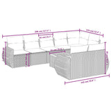 Set Divani da Giardino 9 pz con Cuscini Grigio in Polyrattan