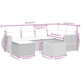 Set Divani da Giardino 7 pz con Cuscini Nero in Polyrattan