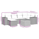 Set Divani da Giardino con Cuscini 7pz Nero Polyrattan