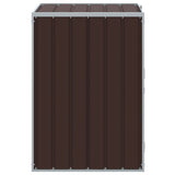 Copribidone Ruote Bidone Singolo Marrone 72x81x115 cm Acciaio