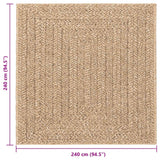Tappeto ZIZUR 240x240 cm Aspetto Iuta per Interni ed Esterni