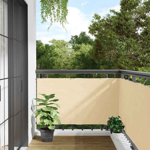 Paravento da Balcone Crema 300x75 cm in PVC