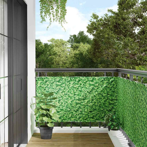 Paravento da Balcone con Aspetto Pianta Verde 800x75 cm PVC