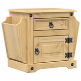 Comodino Corona 45x35x47,5 cm in Legno Massello di Pino