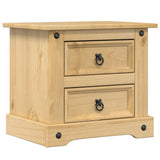 Comodino Corona 53x39x47 cm in Legno Massello di Pino