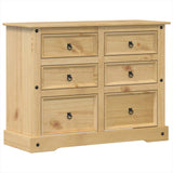 Cassettiera Corona 112x48x91 cm in Legno Massello di Pino
