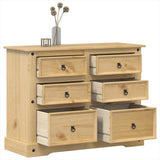 Cassettiera Corona 112x48x91 cm in Legno Massello di Pino