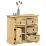 Credenza Corona 87x40x76 cm in Legno Massello di Pino