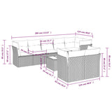 Set Divani da Giardino 9 pz con Cuscini Nero in Polyrattan