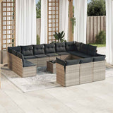Set Divani da Giardino 14pz con Cuscini in Polyrattan