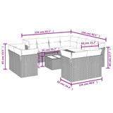 Set Divani da Giardino 12 pz con Cuscini Grigio in Polyrattan
