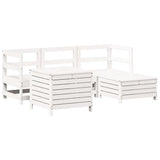 Set Salotto da Giardino 5 pz Bianco in Legno Massello di Pino
