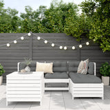 Set Salotto da Giardino 5 pz Bianco in Legno Massello di Pino